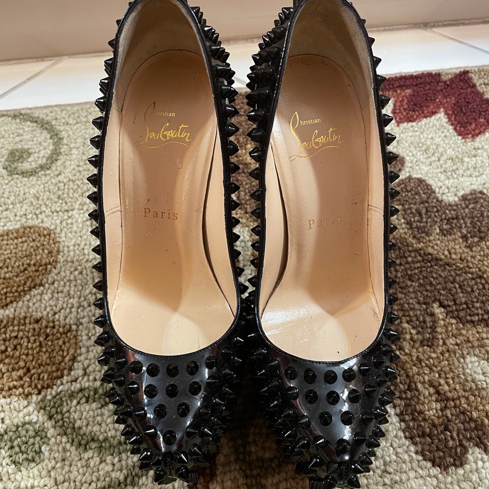 Christian Louboutin Blk Alti Pump Spikes Platforms
